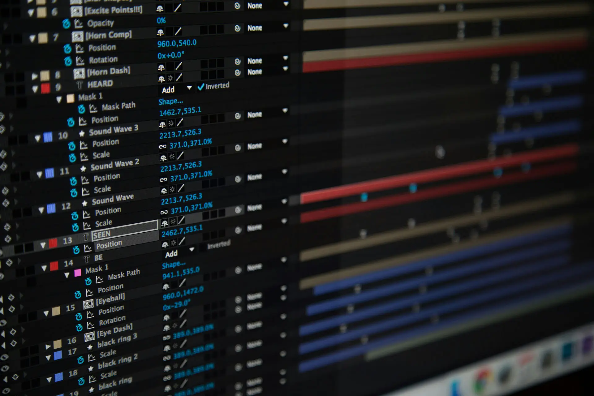Révéler la puissance du motion design : engager, captiver, innover 4 Interface logicielle After Effects en animation